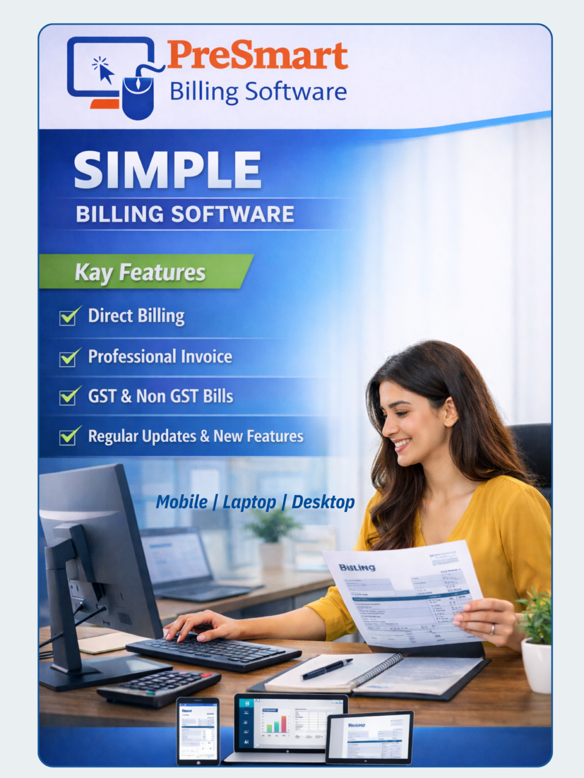 Gst Upload Software Very Simple GST Billing Software - prevenuetech.in
